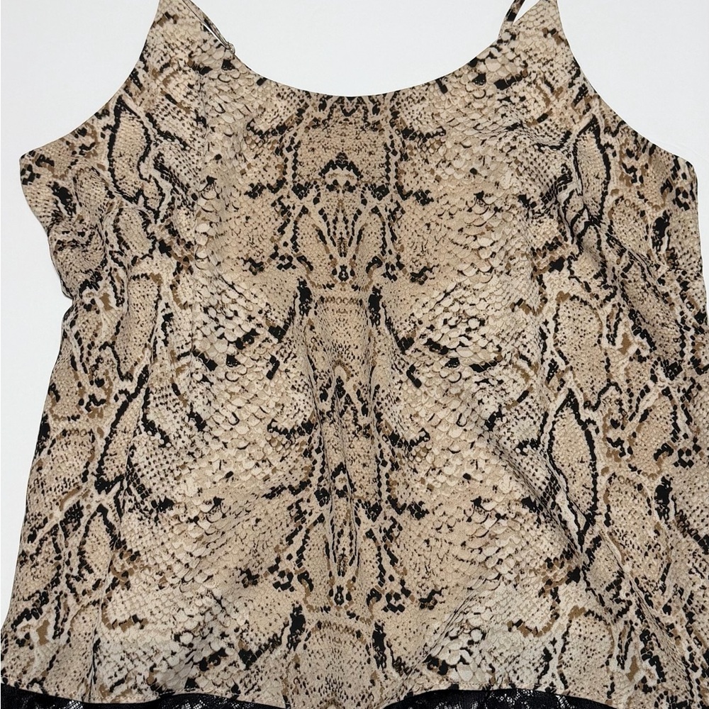 Rachel Zoe Snake Print Cami Top - Beige & Black